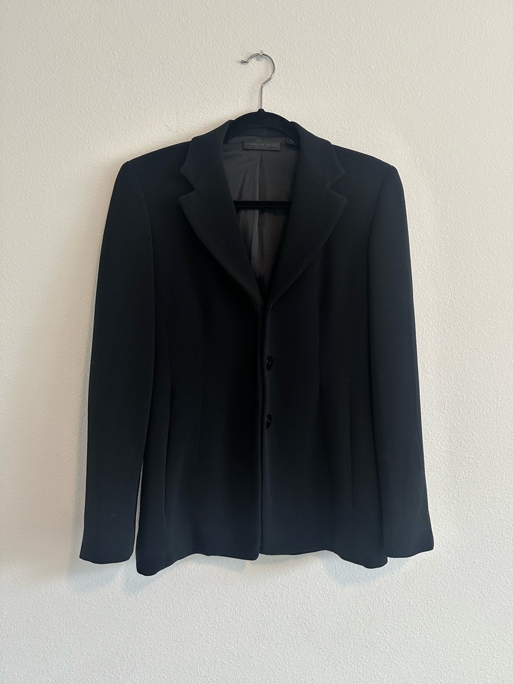 Vintage Donna Karan New York Black Label Wool Blazer Jacket 90’s Minimalist Sz 2